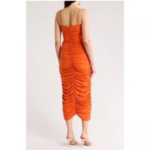 Susana monaco center gathered dress halter cut out size